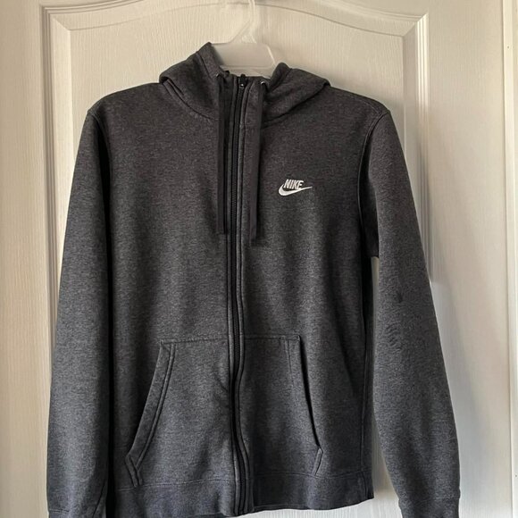 Nike Men's Sportswear Club Fleece Full Zip Hoodie in a dark gray - Picture 1 of 8